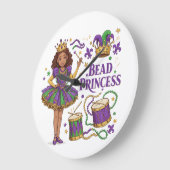 ビーズプリンセス – マルディグラ ラージ壁時計 (傾斜)