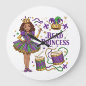 ビーズプリンセス – マルディグラ ラージ壁時計 (正面)