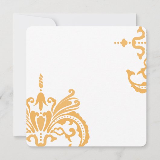 ビーズワックスアンドブルーキュラカオフローラダマスク招待状 招待状 (裏面)