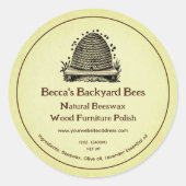 ビーズワックスウッド家具ポーランドラベル ラウンドシール (正面)