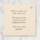 ビーズワックスキャンドルメッセージカードハネビーアンドワイルドバラ フェイバータグ (裏面)