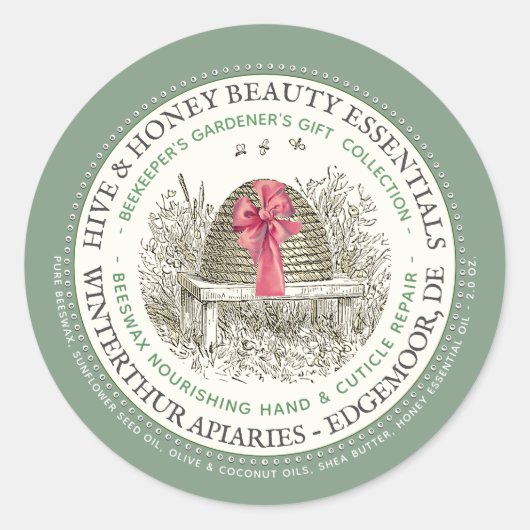 ビーズワックスハンド&キューティクルの修理と串と弓 ラウンドシール (正面)