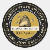 ビーズワックスヒールバターとヴィンテージ串と蜂 ラウンドシール (正面)