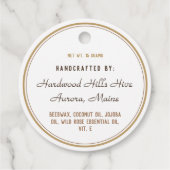 ビーズワックスピンクワイルドバラリップバーム製品ラベルビー フェイバータグ (裏面)