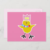 ビーズ付きの王冠の鶏肉 ポストカード (正面/裏面)