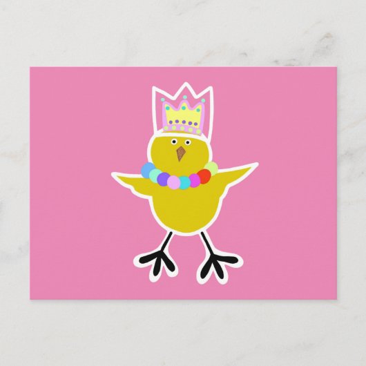 ビーズ付きの王冠の鶏肉 ポストカード (正面)