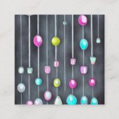 ビーズ付きカーテンパターン スクエア名刺 (正面)