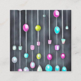 ビーズ付きカーテンパターン スクエア名刺