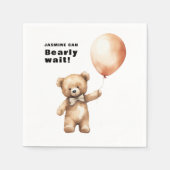 ビーズ待ちテーマベビーシャワーペーパーナプキン スタンダードカクテルナプキン (正面)