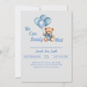 ビーズ待ちバルーン赤ちゃんシャワー招待状 招待状 (正面)