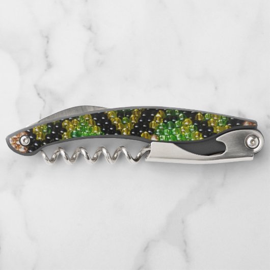 ビーズ状のヘビの皮 ソムリエナイフ (裏面)