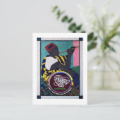 ビーズ細工&手切りスクロールソー作品　5"x7"　誕生日 ポストカード (スタンド正面)