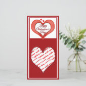 ビーズ赤いハートバレンタイン シーズンカード (スタンド正面)