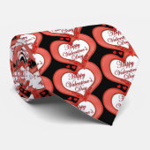 ビーズ赤いハートバレンタイン ネクタイ (ロール)