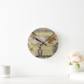 ビーズ(勉強)、c.1875 (キャンバスの油) ラウンド壁時計 (ホーム)