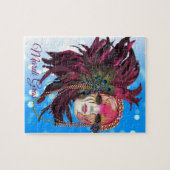 ビーズ、羽および謝肉祭のマスク ジグソーパズル (横)