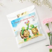 ビーチありがとう、かわいいカメ結婚のカップル フェイバーバッグ (封をした状態)