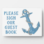 ビーチいかりブ航海のルーズ結婚ゲストブックサイン フォトプラーク (正面)