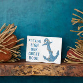 ビーチいかりブ航海のルーズ結婚ゲストブックサイン フォトプラーク (側面)