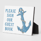 ビーチいかりブ航海のルーズ結婚ゲストブックサイン フォトプラーク (側面)