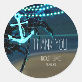 ビーチいかり&パームツリーズ結婚式の引き出物シール ラウンドシール