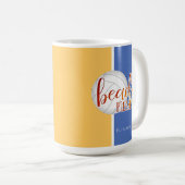 ビーチおもしろいことわざ女子パーソナライズされたバレーボール コーヒーマグカップ (正面右)