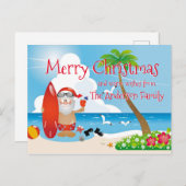 ビーチおもしろいのクリスマス挨拶 ポストカード (正面/裏面)