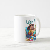 ビーチおもしろいのホームライフが短すぎる引用文ユーモア コーヒーマグカップ (正面右)