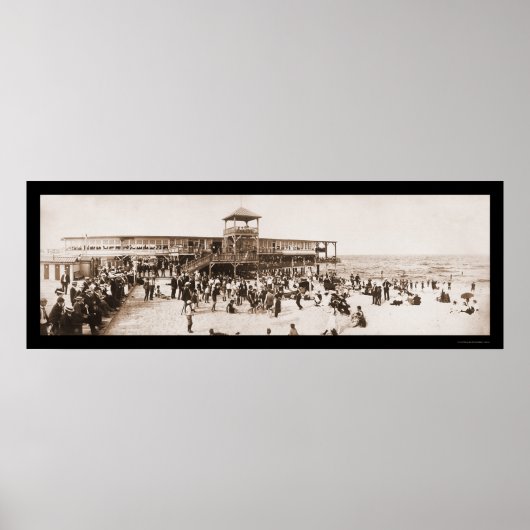 ビーチおもしろいアスベリーパークフォト1902 ポスター (正面)