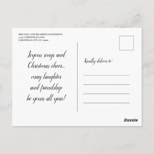 ビーチおもしろいクリスマスパーティの招待状はがき ポストカード (裏面)