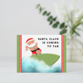 ビーチおもしろいクリスマス ポストカード (スタンド正面)
