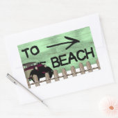 ビーチおもしろいステッカーへ 長方形シール (封筒)