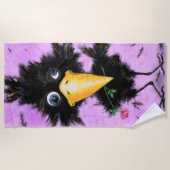 ビーチおもしろいタオルロマンチックな鳥とバラ ビーチタオル (正面)