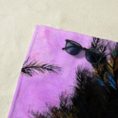 ビーチおもしろいタオルロマンチックな鳥とバラ ビーチタオル (インサイチュ)