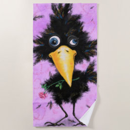 ビーチおもしろいタオルロマンチックな鳥とバラ ビーチタオル