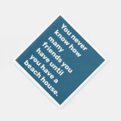 ビーチおもしろいハウスフレンズ引用文タイポグラフィブルー スタンダードランチョンナプキン (角)