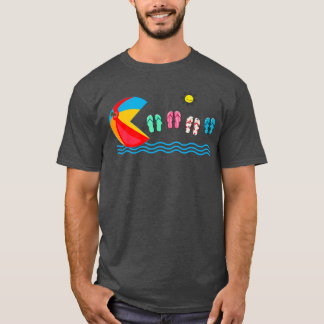 ビーチおもしろいボールビーチサンダルスイミングサマーバカティ Tシャツ