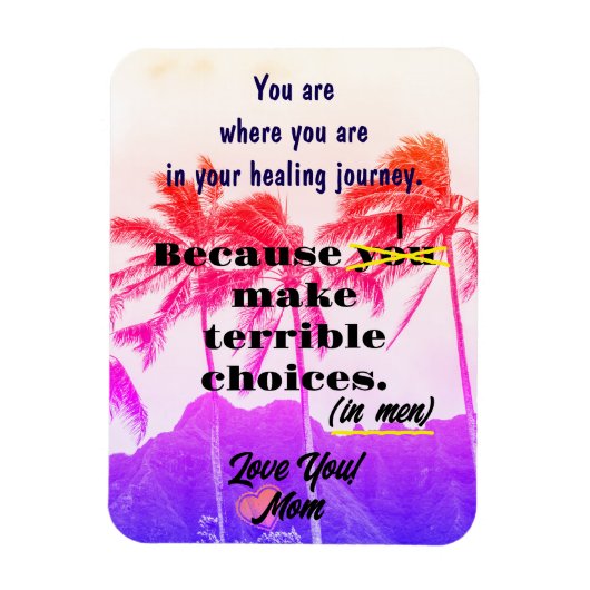 ビーチおもしろいマグネットお母さんからの人生の選択について マグネット (縦)