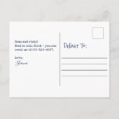 ビーチおもしろいレディ ポストカード (裏面)