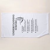 ビーチおもしろい中毒者のための波ライフユーモア ビーチタオル (正面)