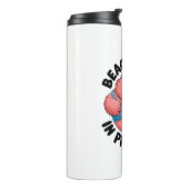 ビーチおもしろい体ダイエットフィットネスユーモフラミンゴ タンブラー (回転左)