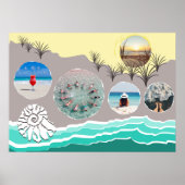 ビーチおもしろい5 Photo Collage ポスター (正面)