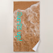 ビーチおもしろい，波，海，アウトドアアドベンチャー ビーチタオル (正面)