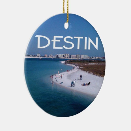 ビーチおよびスカイラインのDestinフロリダの写真 セラミックオーナメント (右)