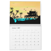 ビーチおよび波の2017年の芸術のカレンダー カレンダー (1月 2027)