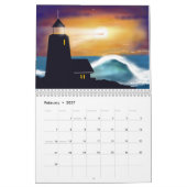 ビーチおよび波の2017年の芸術のカレンダー カレンダー (2月 2027)