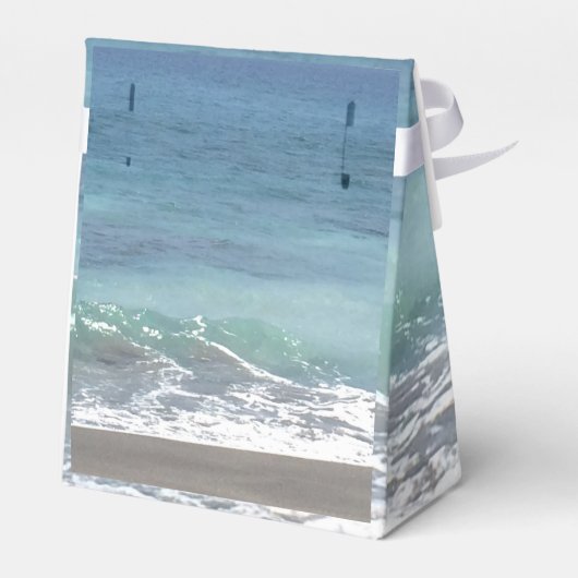 ビーチおよび海結婚式の引き出物ボックス フェイバーボックス (裏面サイド)