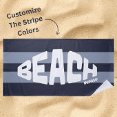 ビーチおストライプの願い青と黄色のビーチタオル ビーチタオル