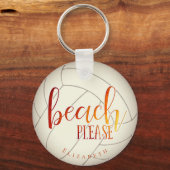 ビーチおパーソナライズされた願い女子バレーボール キーホルダー (正面)