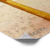 ビーチお洒落バベフラミンゴ4水彩18x24 ポスター (角)